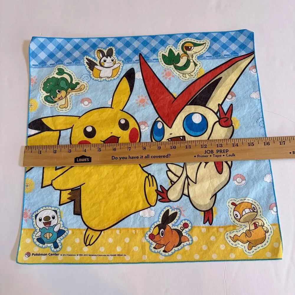 Retro 2010s Pokemon Nintendo Handkerchief Gen 5 Black & White Pikachu & Victini